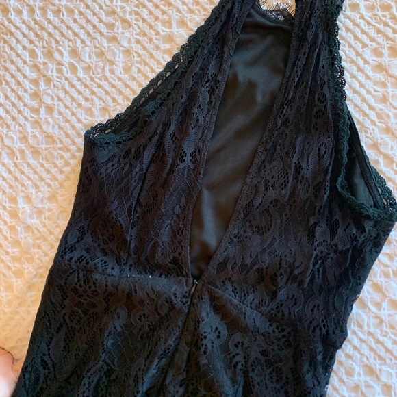 Black Halter-Midi Cocktail Dress — M - Picture 6 of 7